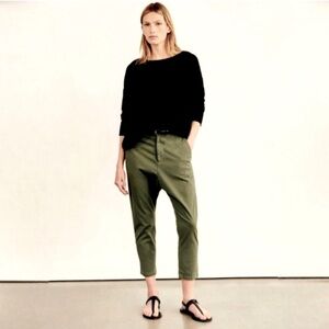 NILI LOTAN Womens Paris Crop Drop Crotch Cotton Pants size 2